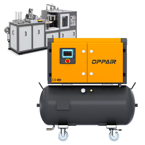 11kw 15HP Permanent Magnet VSD Oil Lubricated Screw Air Compressor with wheels