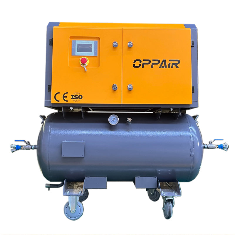 11kw 15HP Permanent Magnet VSD Oil Lubricated Screw Air Compressor with wheels