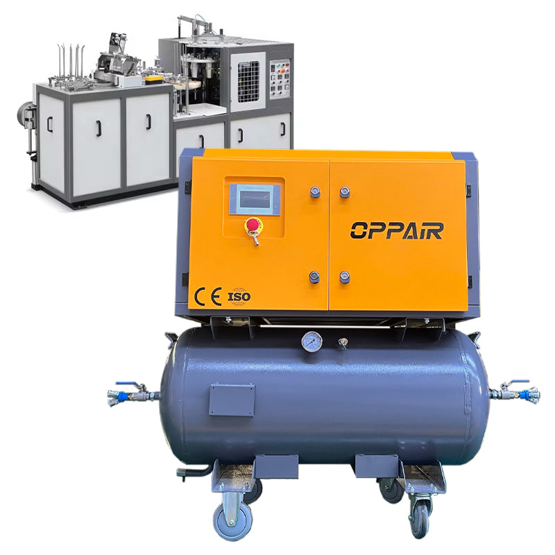 Movable 7.5kw 10HP 2in1 stable high pressure portable Screw Air Compressor with wheels