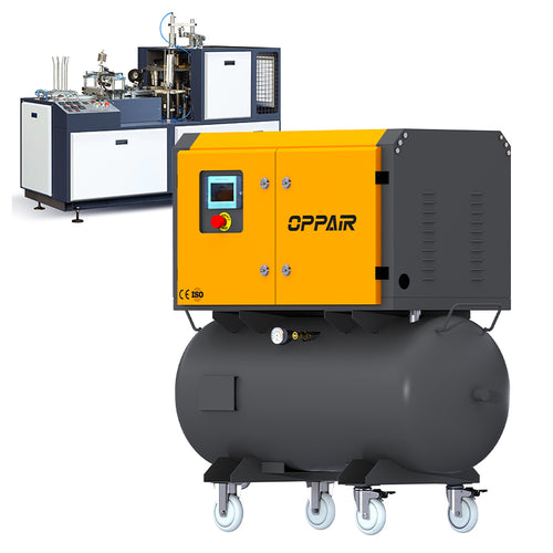 5.5kw 7-12bar 2 in1 Single phase Screw Air Compressor with tank for Plastic Machinery