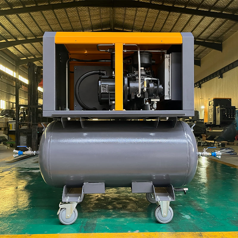 2-in-1 compressor 3.7kw 5hp Powerful Engine Screw Air Compressor with wheels
