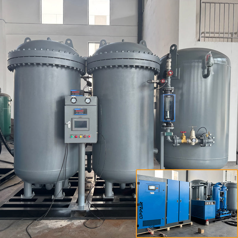 Industrial Grade 99.999% N2 Generator 150Nm³/h 8Bar 110KW Compressor Stable Output