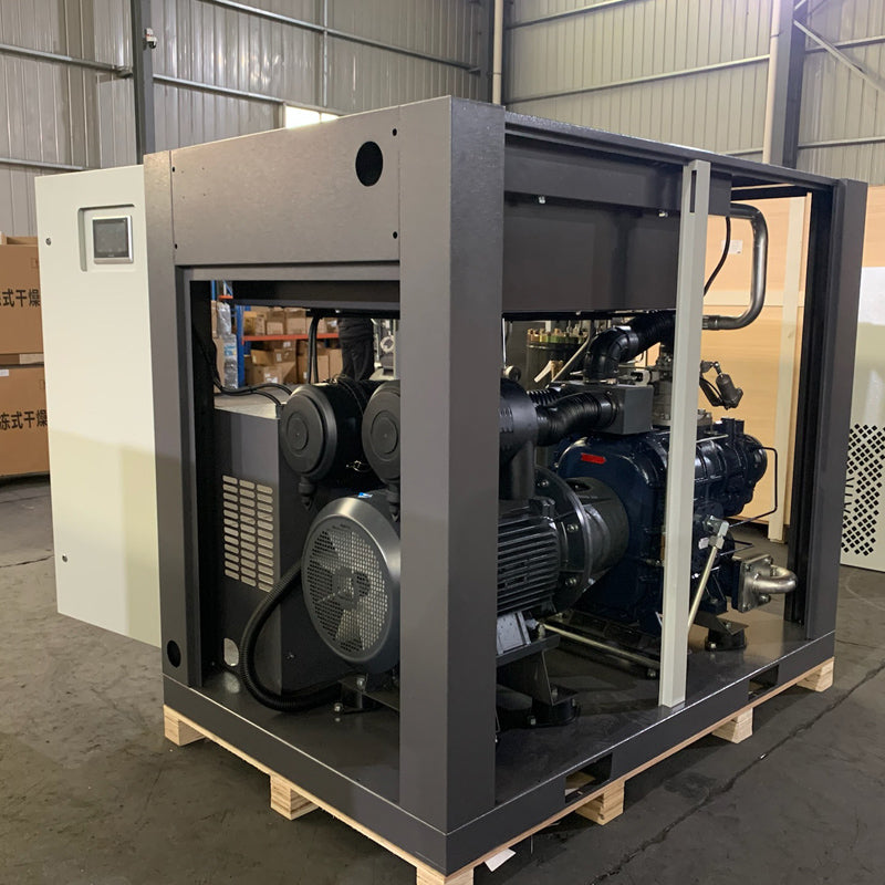 55kw/75hp Double Stage Compressing Double Screw Air Compressor For Factory