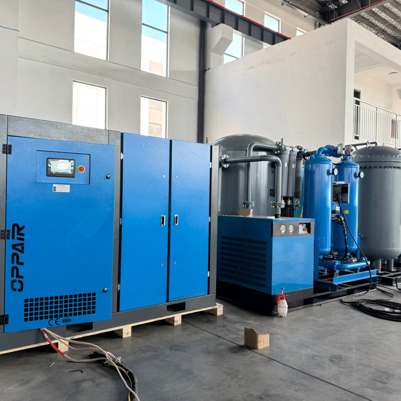 ماكينة إنتاج نيتروجين N2 خاصة بالليزر بنقاء 99.99% وتدفق 200Nm³/h و8bar وضاغط 132kW