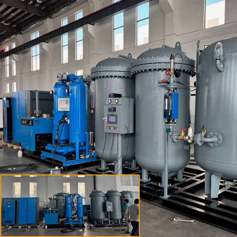 Industrial Grade 99.999% N2 Generator 150Nm³/h 8Bar 110KW Compressor Stable Output