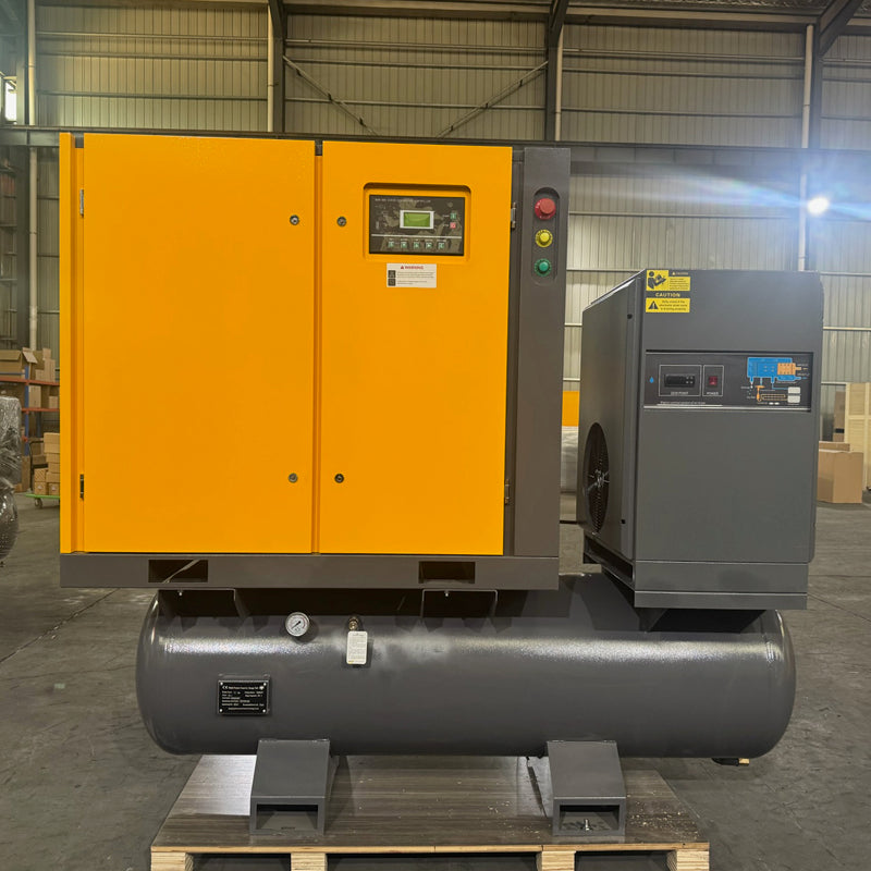 22KW high Pressure Screw Air Compressor 4 in 1 Single Tank Two Tanks for Laser Cutting
