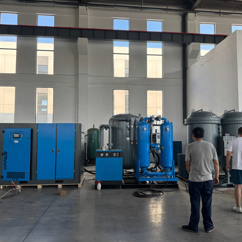 مولد نيتروجين N2 فائق النقاء 99.999% وتدفق 150Nm³/h و8bar وضاغط 110kW