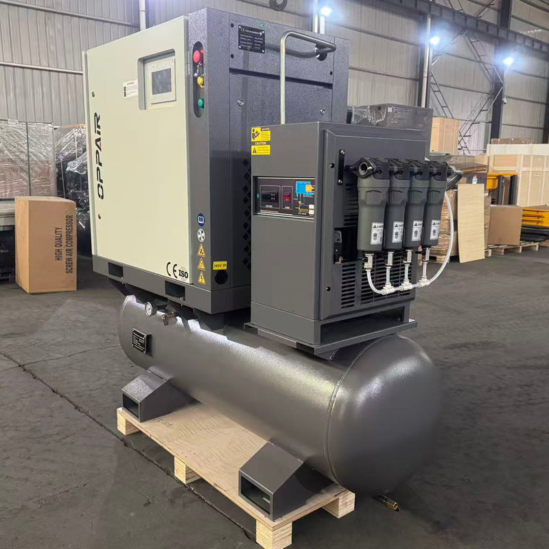 16bar high pressure screw air compressor with air tank