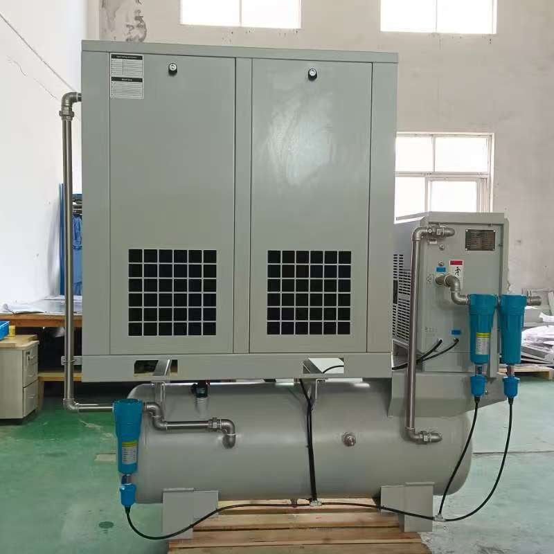 Безмасляный спиральный компрессор 4 в 1 5.5 kW 8 bar 10 bar с ресивером
