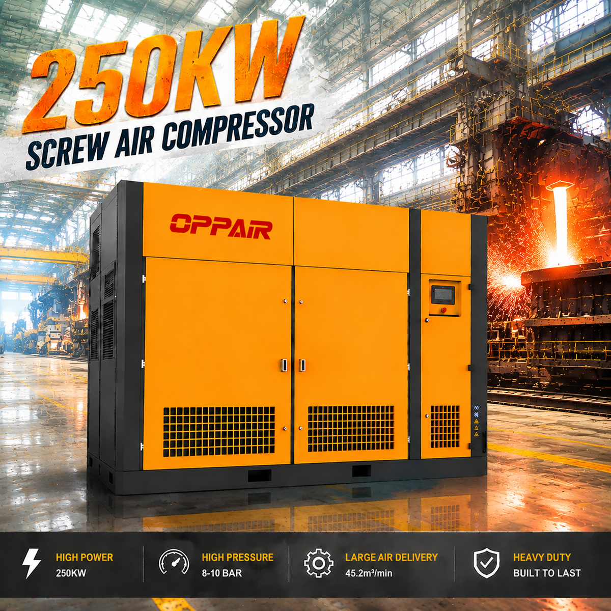 High Pressure Two Stage 20/25/30bar Screw Air Compressors Hot sale