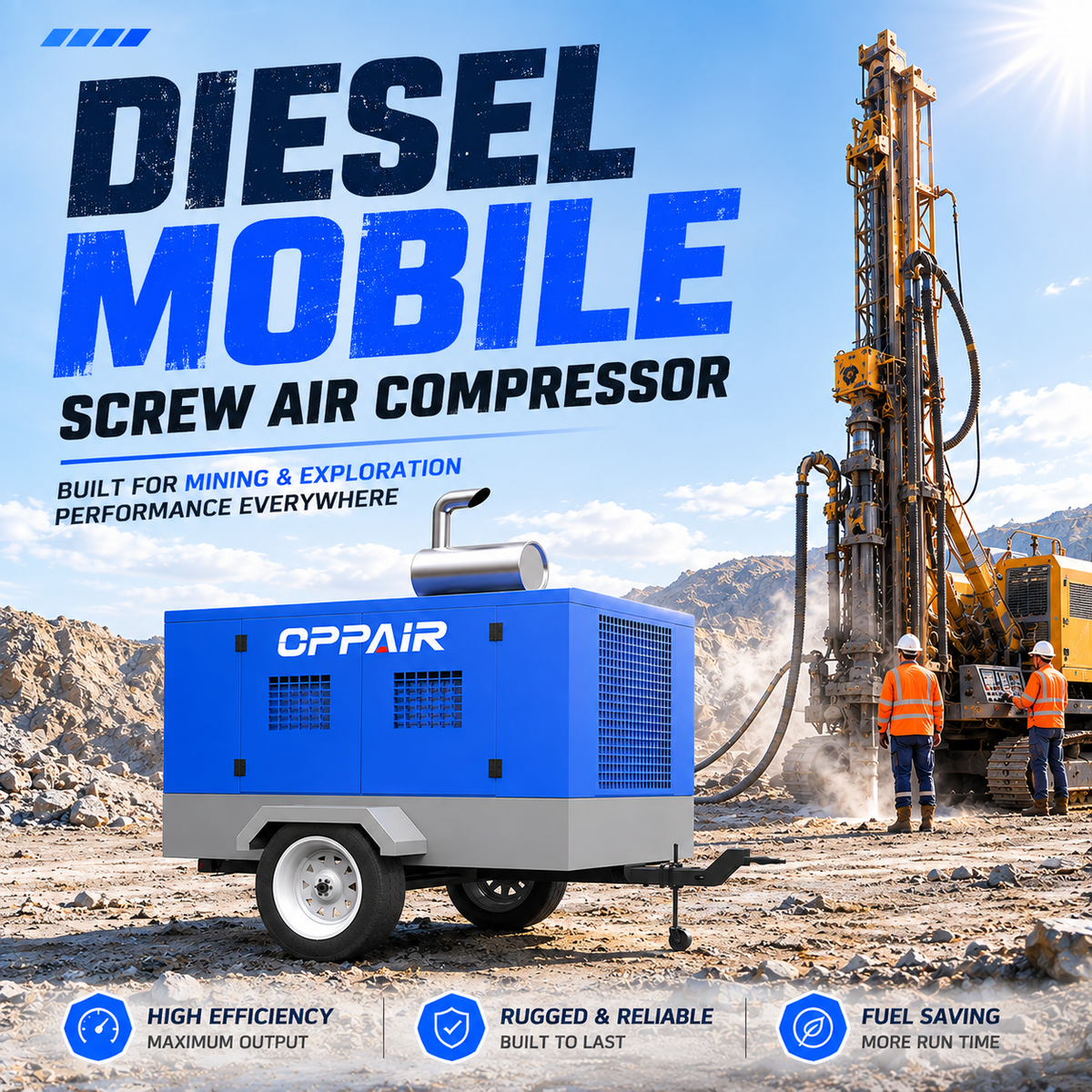 14 bar 17bar 18bar 21bar 25 bar high pressure diesel mobile air compressor