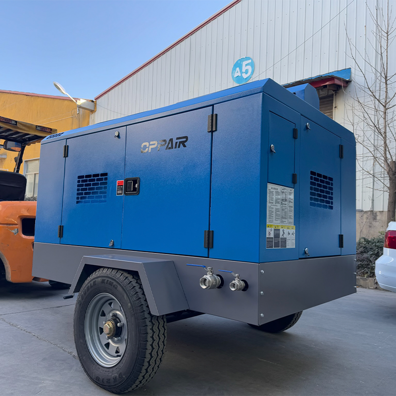Diesel power screw air compressor