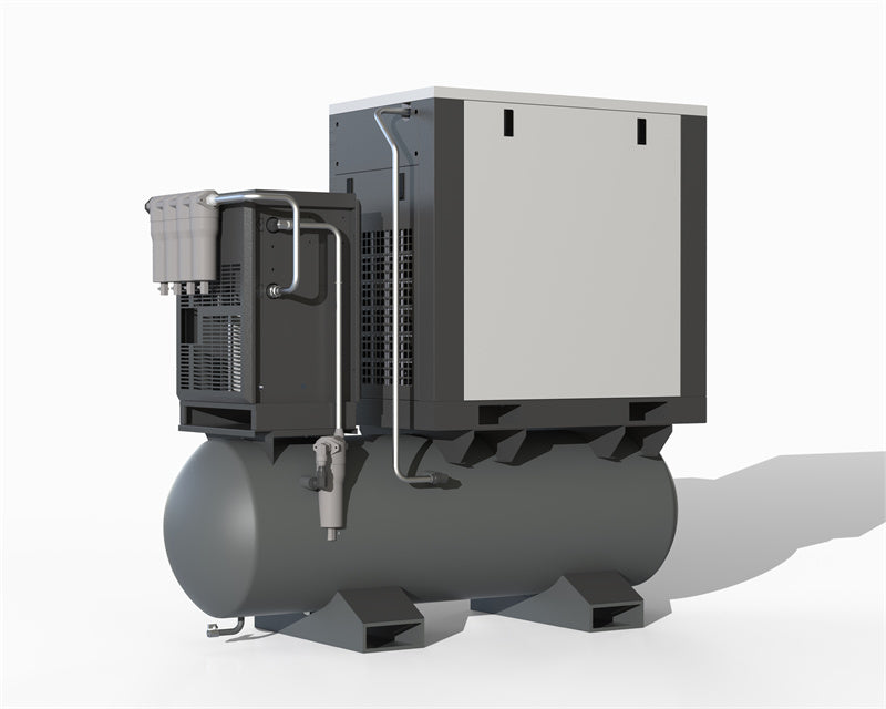 Compresseur d'air à vis tout-en-un haute pression 16 bar 30 kW avec deux réservoirs