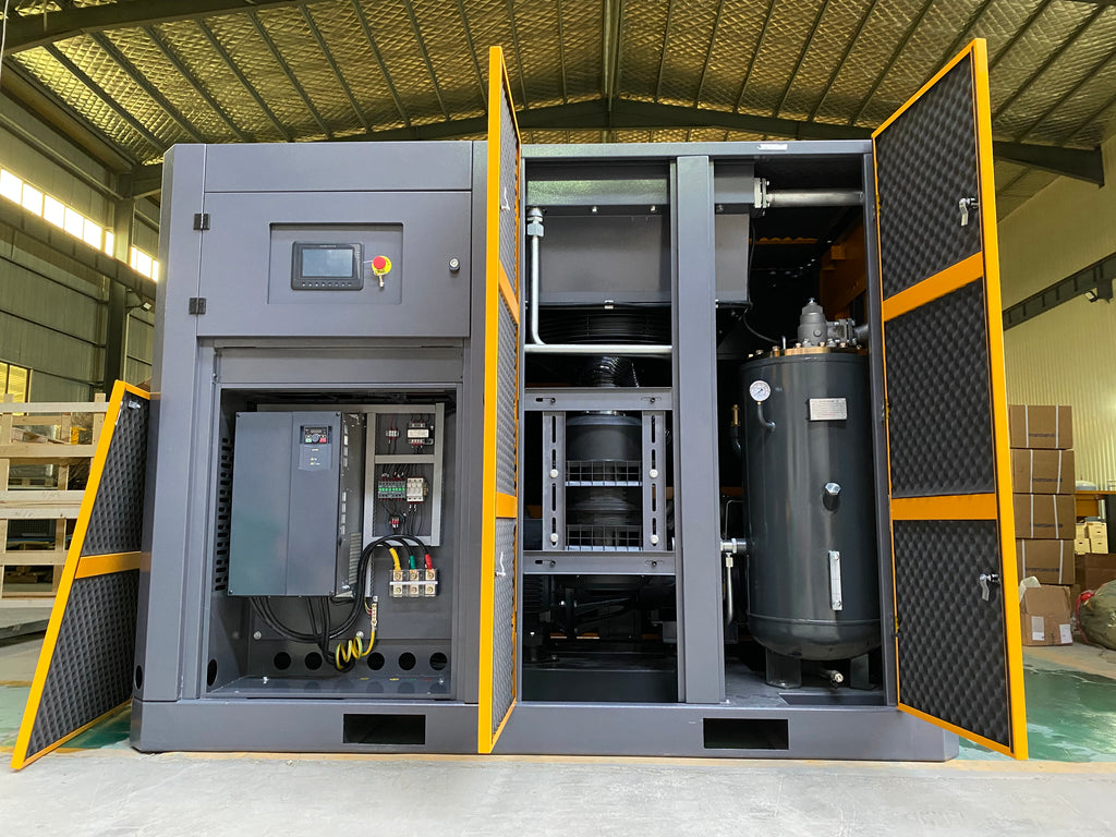 OPPAIR 90kw screw air compressor with two cooling fans
