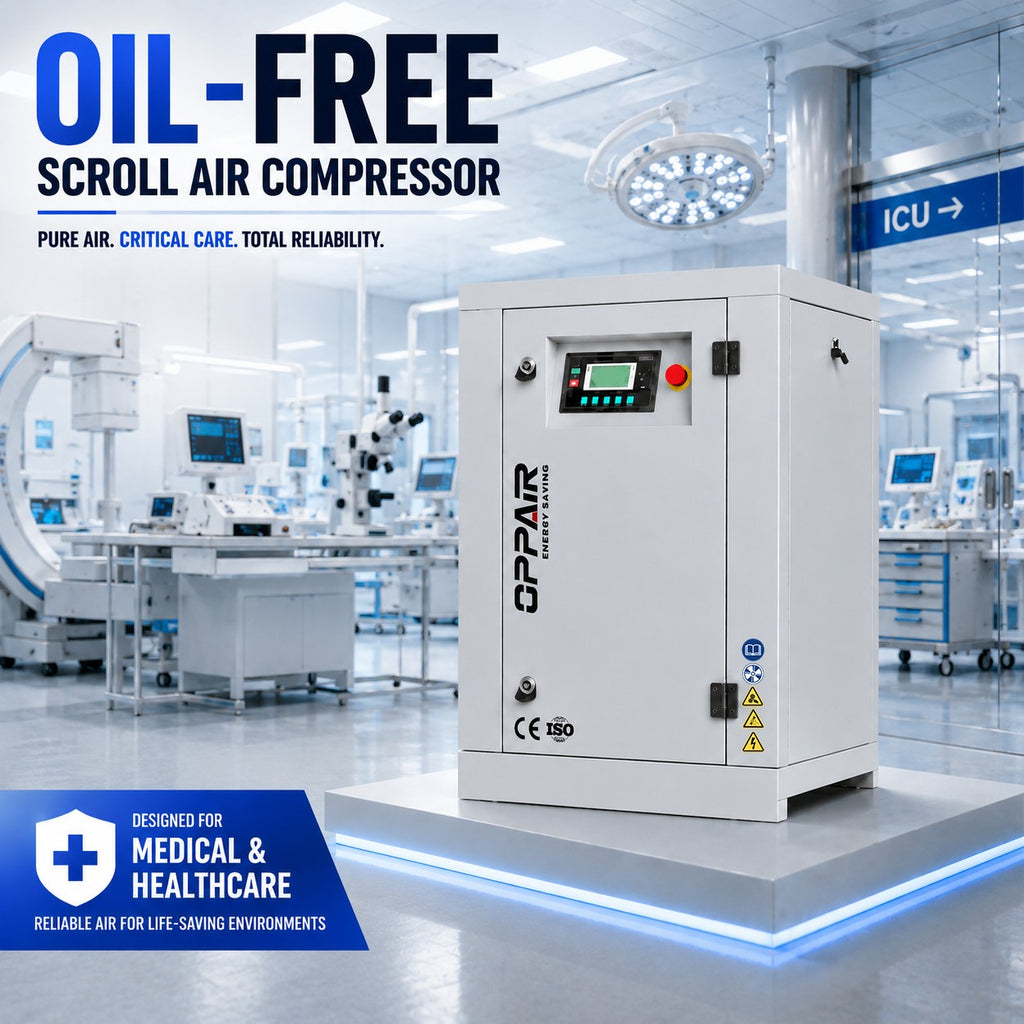 China Oil Free Machine 44kw 55kw Scroll Air Compressors Screw Type High Efficent for Medicine Industrial