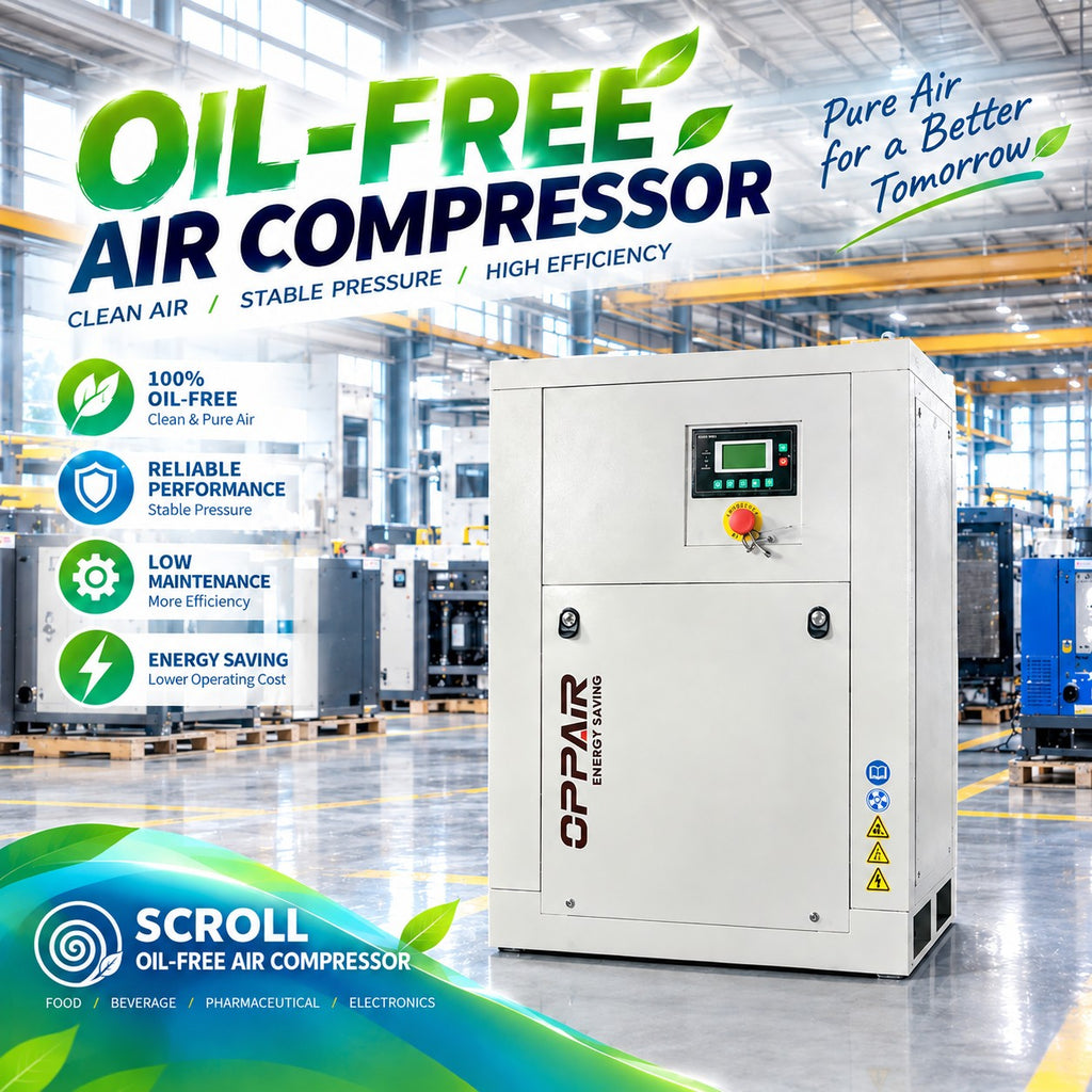 More Reliable Oil Free Scroll Belt Air Compressor 38.5kw 44kw 55kw Fixed Speed Compressor 8bar 10bar Industry Supply
