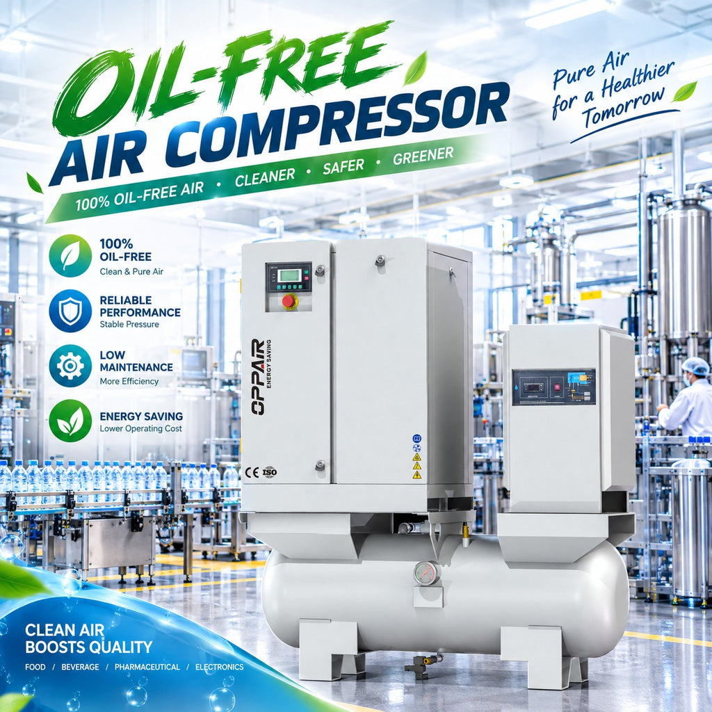 7.5kw 11kw all in one scroll air compressor oil free 8bar 10bar Industrial air compressor machine 4 in 1 air compress machine