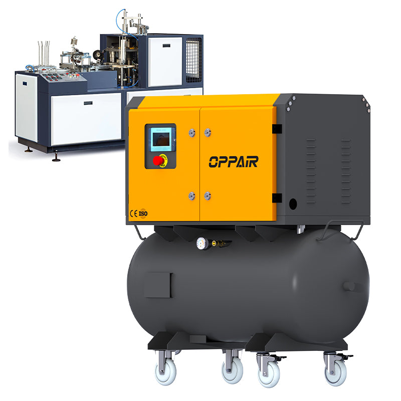 2-in-1 compressor 3.7kw 5hp Powerful Engine Screw Air Compressor with wheels