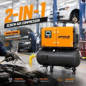 Movable 7.5kw 10HP 2in1 stable high pressure portable Screw Air Compressor with wheels