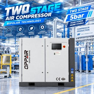 Double Stage Screw Air Compressor 110kw 250kw 350hp Textile Machine