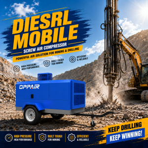 German Quality Industrial Diesel Mobile Air Compressor for Drilling Rig