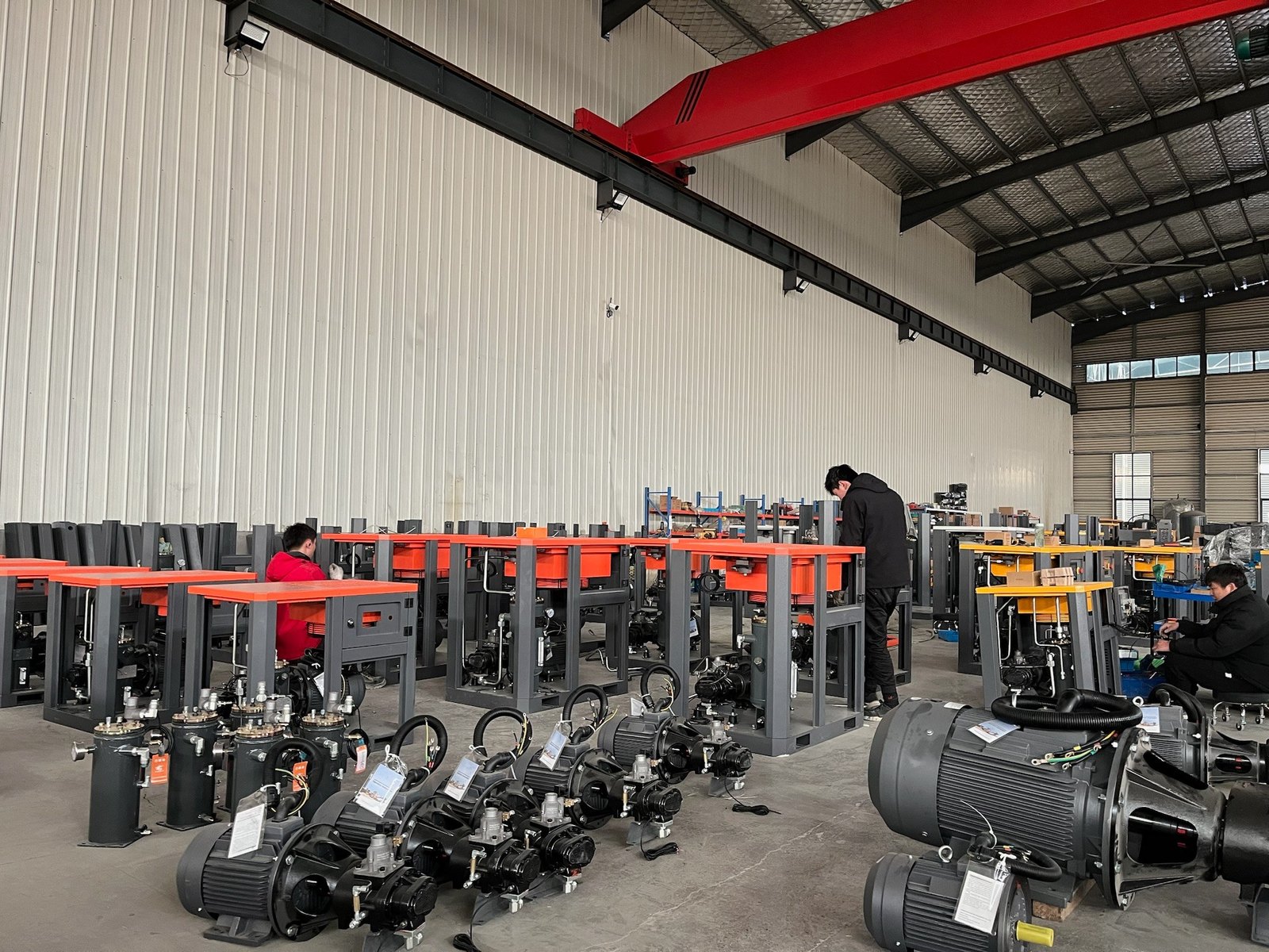OPPAIR assembly line where screw compressor packages are built and tested