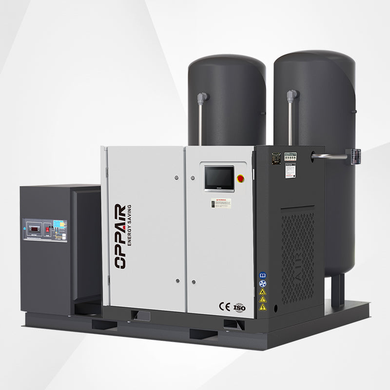 Skid mounted air compressor for laser cutting