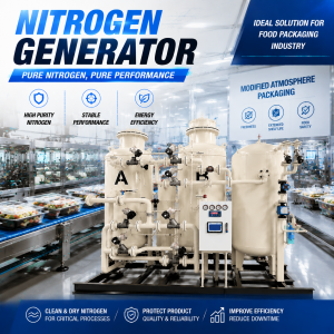 Industrial Grade 99.999% N2 Generator 150Nm³/h 8Bar 110KW Compressor Stable Output