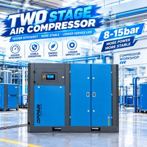 Energy Saving Two -Stage 55kw 8bar High Efficience Screw Air Compressor For Laser Cutting Machine